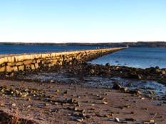 Rockland Breakwater at low tide