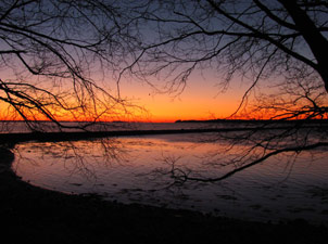 November sunrise over Penobscot Bay